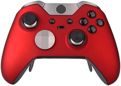 eXtremeRate Soft Touch Grip Red Replacement Shell Front Faceplate Cover for Xbox One Elite Controller with Thumbstick Accent Rings - Model 1698