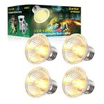 Bonlux E27 Reptile Heating Bulb Dimmable, 50W UVA+UVB Full Spectrum Sun Lamp Sunbathe Heat Lamp for Lizard Turtle Snakes Aquarium Aquatic Reptile and Amphibian (4-Pack)