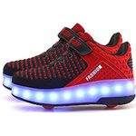 AIkuass Roller Shoes USB Rechargeable Wheely Shoes LED Light Up Skate Shoes for Boys Girls Kids Breathable Shoes with Wheels Christmas Thanksgiving Gifts