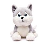 Liquortees Husky Dog Soft Toys, Stuffed Animal, Plush Toys, Doggy Teddy Bear for Girls Kids Boys (Puppy Grey 30 Cm)