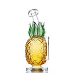 Aoheuo Hookahs Pineapple Bongs Smoke Pipe Dab Rigs Water Bong Smoking Pipes Design 7.8 Inch Height 14.4mm Joint with Quartz Banger Or Slide Bowl (A)