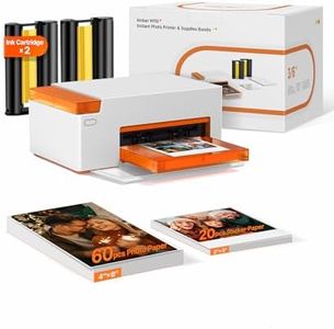 Liene Amber M110 Bluetooth Photo Printer 80 Sheets, Portable Photo Printer for iPhone, Thermal Dye Sublimation, Picture Printer w/ 60 Sheets 6" Paper & 20 Sheets 3" Square Sticker Paper & 2 Cartridges