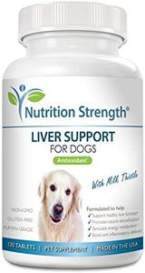 Nutrition Strength Liver Support for Dogs to Promote Natural Detoxification, with Milk Thistle for Dogs, Dandelion Root, Yellow Dock, Nettle Root, St. John's Wort & Coenzyme Q10, 120 Chewable Tablets