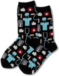 Hot Sox womens Novelty Occupation Crew Casual Sock, Medical (Black), Size 9-11