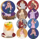 Pop Star Diamond Painting Coasters Kits for Adults, 8PCS Pop Diamond Art Coaster Kits with Holder, Small Diamond Painting Kits for Adults & Kids Art Craft Supplies