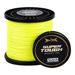 HERCULES Super Tough Braided Fishing Line 500 Yards Braid Fishing Line 20lb Test for Saltwater Freshwater PE Braid Fish Lines 4 Strands - Fluorescent Yellow, 20lb, 500yds