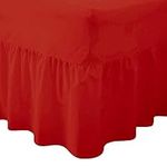 Comfy Nights Plain Dyed Polycotton Easy Care Valance Fitted Sheet In 19 Colors (King, Red)