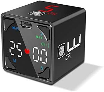 Ticktime Pomodoro Productivity Timer Cube, Pause & Resume, Silent, Vibrate & Adjustable Sound Alarm, for Work, Office, ADHD, Study, Task, 1/3/5/10/15/25/45/60min & Custom Countdown, Black