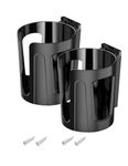 TRANSWARPS Wall Cup Holder, Universal Multi Size Cup and Mug Holder, for Cars, Trucks, RVs, Vans, Boats (Black) (2-Pack)