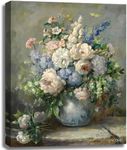 msspart Pierre Auguste Renoir Canvas Wall Art Print - Spring Bouquet Floral Oil Painting Reproduction Classic Flowers Artwork Poster for Office Bedroom Bathroom Home Decor- 12"x16"