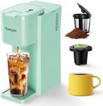 Tastyle Single Serve Hot and Iced Coffee Maker, One Cup Coffee Machine for K Cup and Ground, 6 to 14 Oz Brew Sizes, with Recipe Book, for Home, Travel, RV, Office and Dorm, Mint