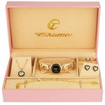 Gift Set Women's Watch Black - Jewelry Set- Necklace-Ring- Earrings - Band