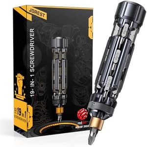 JOREST 19 in 1 Multibit Screwdriver, Magnetic Screwdriver with Torx Phillips Hex, Tool Gifts for Men, Portable Repair Tool Kit for Home Repairs