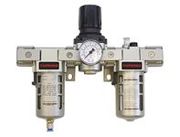 TOPRING 51.415 Airflo 400 1/2 in. FRL Compresed Air Filter-Regulator-Lubricator Combo with Semi-Automatic Drain and Pressure Gauge, Series 51