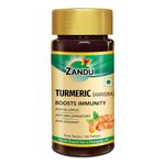 Zandu Turmeric Tablets with 100% Pure Turmeric Extract for Enhanced Immunity | Anti-allergic, Anti Inflammatory & Anti-Oxidant | Natural Cough & Cold Relief Formula (60 Tabs)