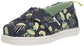 TOMS Boy's Classic Alpargata Loafer Flat, Navy Glow Jellyfish, 9 UK Child