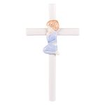 Roman Valencia Praying Boy Porcelain Wall Cross 7.5 Inch