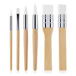 cobee Wooden Paint Brush Set, 6 Pieces Paintbrushes for Acrylic Painting Painting Brushes Kit Artist Paintbrushes for Oil Watercolor Canvas Boards Rock Body Face Nail Art, DIY Arts Crafts Supplies