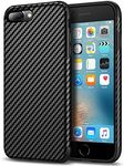 Tasikar Compatible with iPhone 7 Plus Case/iPhone 8 Plus Case Good Grip Slim Case Carbon Fiber Leather Design for iPhone 7 Plus/iPhone 8 Plus (Black)