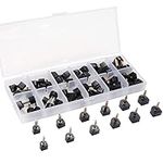 24 Pairs High Heel Tips Shoes Replacement Tap Caps,6 Size,8,/9/10/11/12/12.5mm,U-Shape, Black