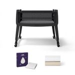 SnuzPod Studio Next to Me Crib Bundle - Portable, Lightweight Baby Bed with Zip-Down Wall & Breathable Mattress, Waterproof Crib Mattress Protector & Bedside Crib Fitted Sheets, Brooklyn