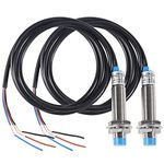 2Pcs LJ12A3-4-Z/AY M12 Approach Sensor Inductive Proximity Sensor Switch Detector Non-Shield Type PNP NC DC 6-36V 200mA 4mm Detecting Distance 3 Wire for 3D Printer Probe Bed Leveling,MCU Board
