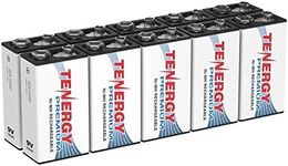 Tenergy 10 pcs of Premium 9V 200mAh NiMH Rechargeable Batteries