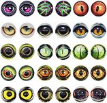 12MM 60PCS Owl Snake Lizard Animal Eyes Glass Cabochon for Clay Doll Making Sculptures Props Craft DIY Findings Jewelry Making （15/32 inches）