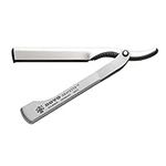 DOVO Shavette Replaceable Blade Shave Ready Straight Razor with Handle, Silver Aluminum