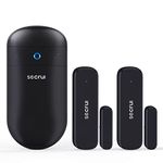 SECRUI Door Chime, Easy Installation Wireless Door Sensor Chime with 500ft Range, 52 Chimes, 5 Adjustable Volumes, 2 Sensors and 1 Plug-in Receiver, Black