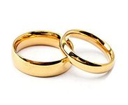 Daesar Women Ring Gold, Wedding Rings Women Stainless Steel High Polished Gold Ring Size N 1/2