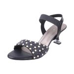 Mochi Women Black Stiletto Beaded Fashion/Ethnic Sandal UK/4 EU/37 (35-1053)