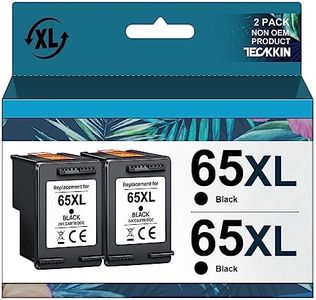 TECKKIN 65XL Black Ink Cartridge High Capacity Replacement for HP 65 Black Ink Cartridge for HP Deskjet 3755 3772 3700 3722 3752 2600 2622 2652 Envy 5055 5000 5070 5052 5014 Printer (2 Black Pack)