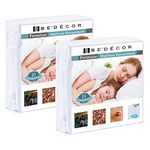 Bedecor 2 Pack Queen Mattress Protector Waterproof Zippered, Fits 14-15 Inch Deep Pocket, Fully Bed Protection Mattress Cover Queen Size with Zipper, Breathable Mattress Encasement (60" X 80")