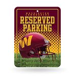 Rico Industries NFL Football Washington Commanders 8.5" x 11" Carbon Fiber Metal Parking Sign - Great for Man Cave, Bed Room, Office, Home Décor