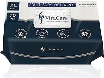 70 x Wet Wipes for Adults | Intimate Wipes With Aloe Vera | Biodegradable | Incontinence Wipes | Body Wipes for Adults No Shower | Shower Wipes | Extra Large | Size 34 x 20 cm (1 Pack of 70)