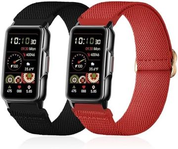 Lzwldan 2 Pack Stretchy Nylon Watch Bands Compatible with Mindrose H80 1.47 inch Smart Watch,Loop Soft Elastic Watch Straps for Mindrose H80 Fitness Trackers IP68 for Women Men