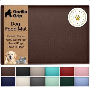 GORILLA GRIP Dog Food Mat, 100% Waterproof Silicone, 32x24 Brown