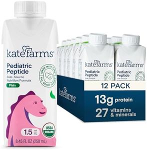 KATE FARMS Organic Vegan Plant Based Pediatric Peptide 1.5 Formula, Unflavored Plain, Sole-Source Nutrition, Organic Enzymatically Hydrolyzed Plant-Based Protein Drink, Meal Replacement for Oral or Tube Feeding, 8.45oz. (Pack of 12)