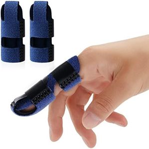 Echify Attelles de Doigt Améliorées - 2 Attelles Orthèses de Doigt Protecteur de Doigt à Couverture Complète Maillet Support de Doigt Brace Attelle de Doigt pour Tendinite et Articulaires Cassées