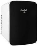 Cooluli 15L Mini Fridge for Bedroom - Car, Office Desk & College Dorm Room - 12v Portable Cooler & Warmer for Food, Drinks, Skincare, Beauty & Makeup - AC/DC Small Refrigerator with Glass Front, Black