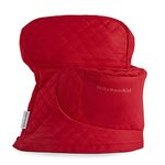 KITCHENAID Fitted Tilt-Head Solid Stand Mixer Cover with Storage Pocket, Quilted 100% Cotton, Passion Red, 14.4"x18"x10"