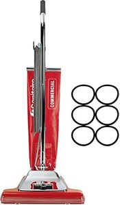 Sanitaire SC899F Commercial Shake Out Bag Wide Upright Vacuum Cleaner with 7 Amp Motor, 16" Cleaning Path w/6 Belts Included Bundle (SC899 + 6 Belts)