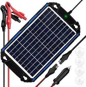 SUNER POWER Waterproof 10W 12V Solar Battery Charger & Maintainer Pro, Built-in UltraSmart MPPT Charge Controller, 10 Watt Solar Panel Trickle Charging Kits for Car Automotive Boat Marine RV Trailer