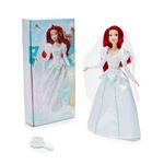 Disney Store Official Ariel Wedding Doll, The Little Mermaid, 29cm/11.4”, Posable Figure with Puff Sleeve Dress, Includes Brush, Suitable for Ages 3+