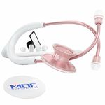 MDF Acoustica Lightweight Dual Head Stethoscope- White and Rose Gold (MDF747XPRG29)