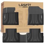 LASFIT Floor Mats for 2021-2023 Hyundai Santa Fe (Not for Hybrid), Non-Slip Full-Coverage All Weather Car Floor Mats, 5+ Years of Lifespan, Customized TPE Car Accessories for 1st and 2nd Row, Black