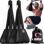 Senshi Japan Abdominal Slings Hanging Crunch Straps Fits All Chin & Pull Up Bars | Ab Training Strap Pair For Suspension Leg Raises, Knee Raises, Crunches & Core Exercise Comes With Carrying Bag