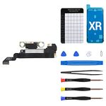 for iPhone Xr Ear Speaker Replacement Repair Kit New Front Earpiece Module with Ambient Light Sensor Part Proximity Sensor Flex Cable Connector Fix Tools Kit for iPhoneXR A1984 A2105 A2106 A2108