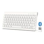 Bluetooth Keyboard, Ultra-Slim Wireless Keyboard for iPad 10th /iPad 9th/iPad Pro/iPad Air/iPad Mini/iPhone and Other Bluetooth Enabled Devices Including Samsung Tablet, Android, Windows (White)